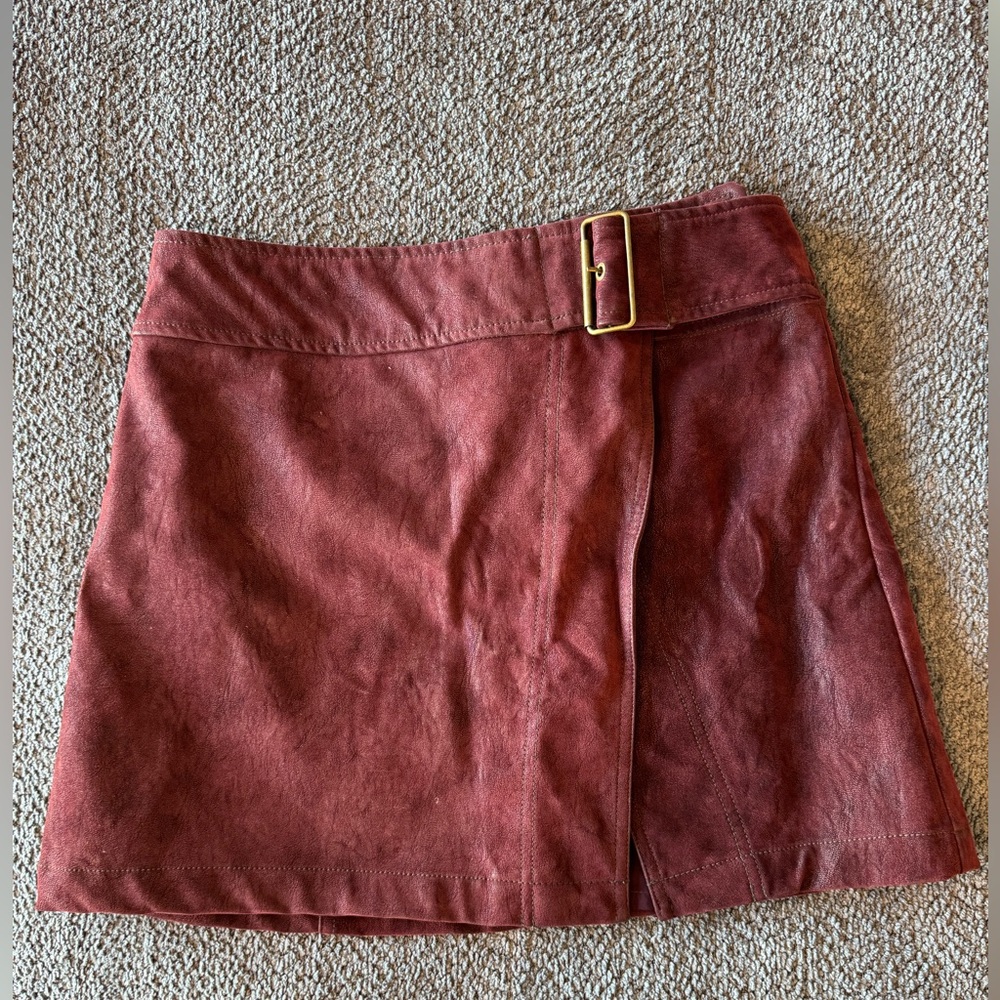 Free People -leather mini skirt (NWT)